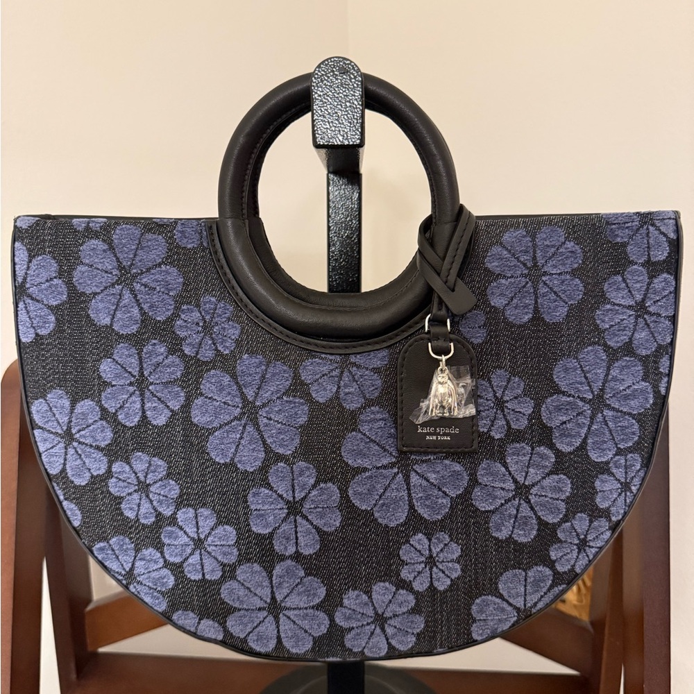 Kate Spade On Purpose Made in Rwanda Demin and Leather Floral Tote